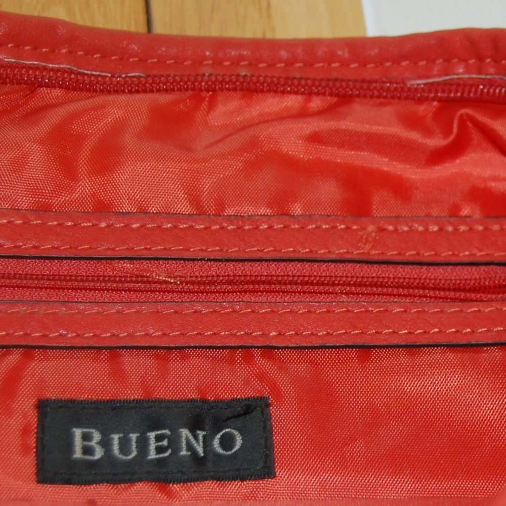 Bueno Salmon Faux Leather Shoulder Bag 14" x 12" W/29" Double Adjustable Strap - Picture 8 of 13